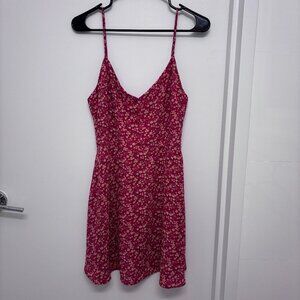 Forever 21 Women's Red Floral Strapless Mini Dress